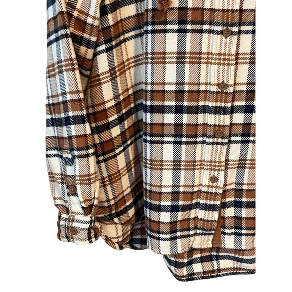 American Eagle Womens Hooded Plaid Shirt Jacket Large - Picture 4 of 8